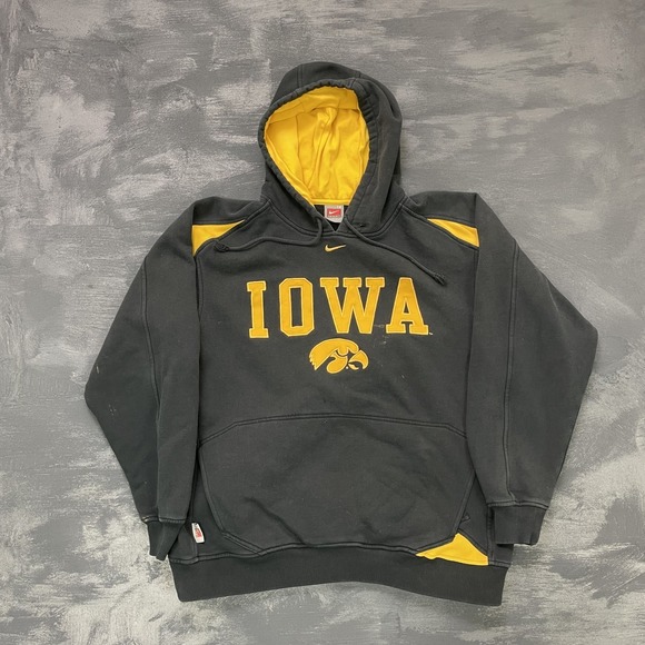 Nike Other - vintage Nike Iowa Hawkeyes black and yellow pullover hoodie men medium 2000s y2k